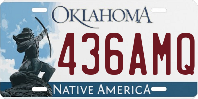 OK license plate 436AMQ