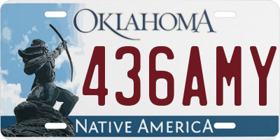 OK license plate 436AMY