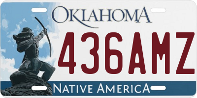 OK license plate 436AMZ