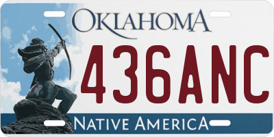OK license plate 436ANC