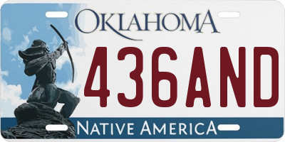 OK license plate 436AND