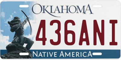 OK license plate 436ANI