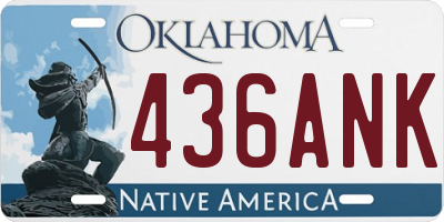 OK license plate 436ANK