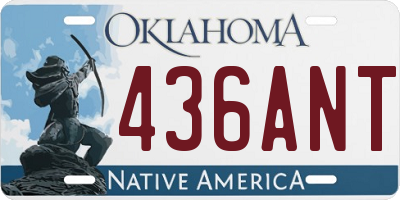 OK license plate 436ANT