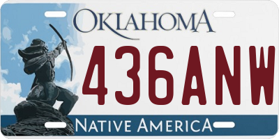 OK license plate 436ANW