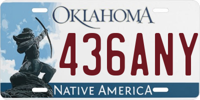 OK license plate 436ANY