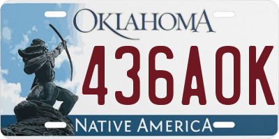 OK license plate 436AOK