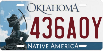 OK license plate 436AOY