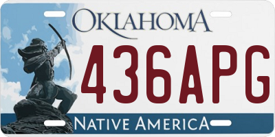 OK license plate 436APG