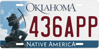 OK license plate 436APP