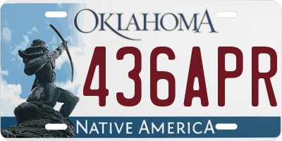 OK license plate 436APR
