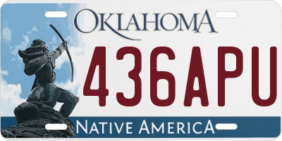 OK license plate 436APU