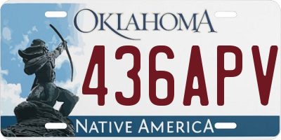 OK license plate 436APV