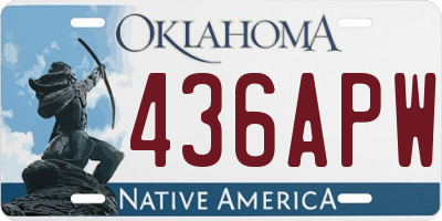 OK license plate 436APW