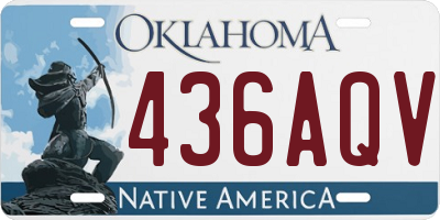 OK license plate 436AQV