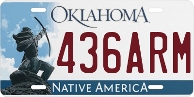 OK license plate 436ARM