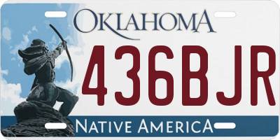 OK license plate 436BJR