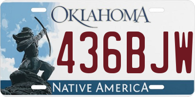 OK license plate 436BJW