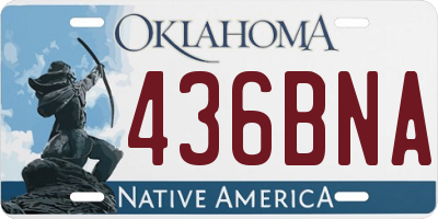 OK license plate 436BNA
