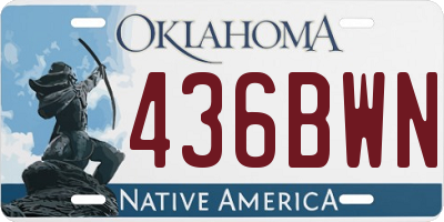 OK license plate 436BWN