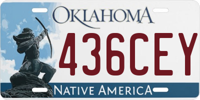 OK license plate 436CEY