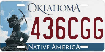 OK license plate 436CGG