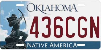 OK license plate 436CGN