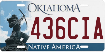 OK license plate 436CIA