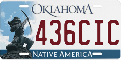 OK license plate 436CIC