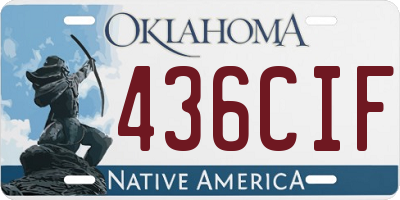OK license plate 436CIF