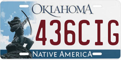 OK license plate 436CIG