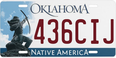 OK license plate 436CIJ