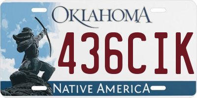 OK license plate 436CIK
