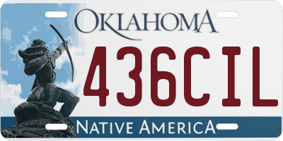 OK license plate 436CIL
