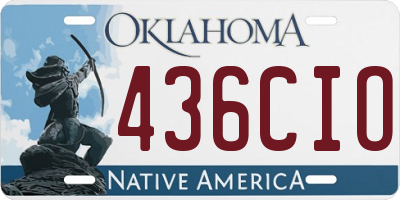 OK license plate 436CIO
