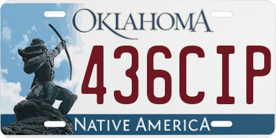 OK license plate 436CIP
