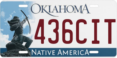 OK license plate 436CIT