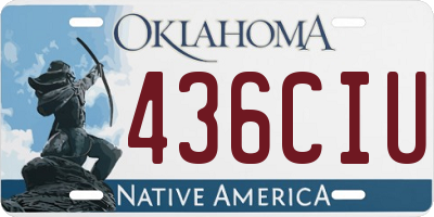 OK license plate 436CIU