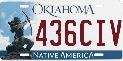 OK license plate 436CIV