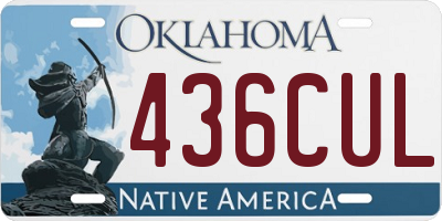 OK license plate 436CUL