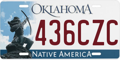 OK license plate 436CZC