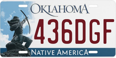 OK license plate 436DGF