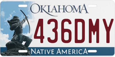 OK license plate 436DMY