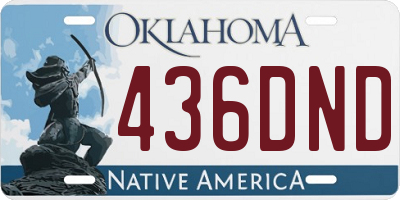 OK license plate 436DND