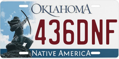 OK license plate 436DNF