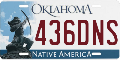 OK license plate 436DNS