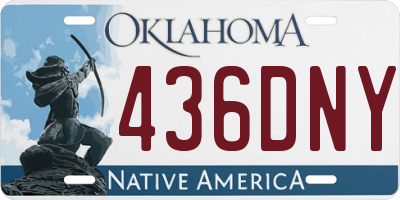 OK license plate 436DNY