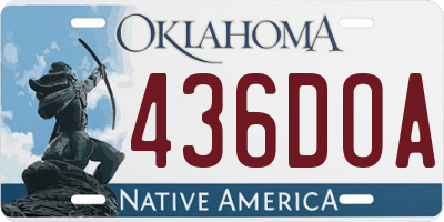 OK license plate 436DOA
