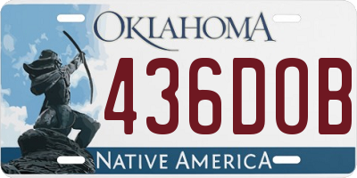 OK license plate 436DOB