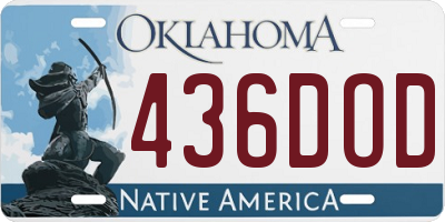 OK license plate 436DOD